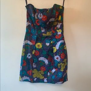 French connection strapless floral dress size 6